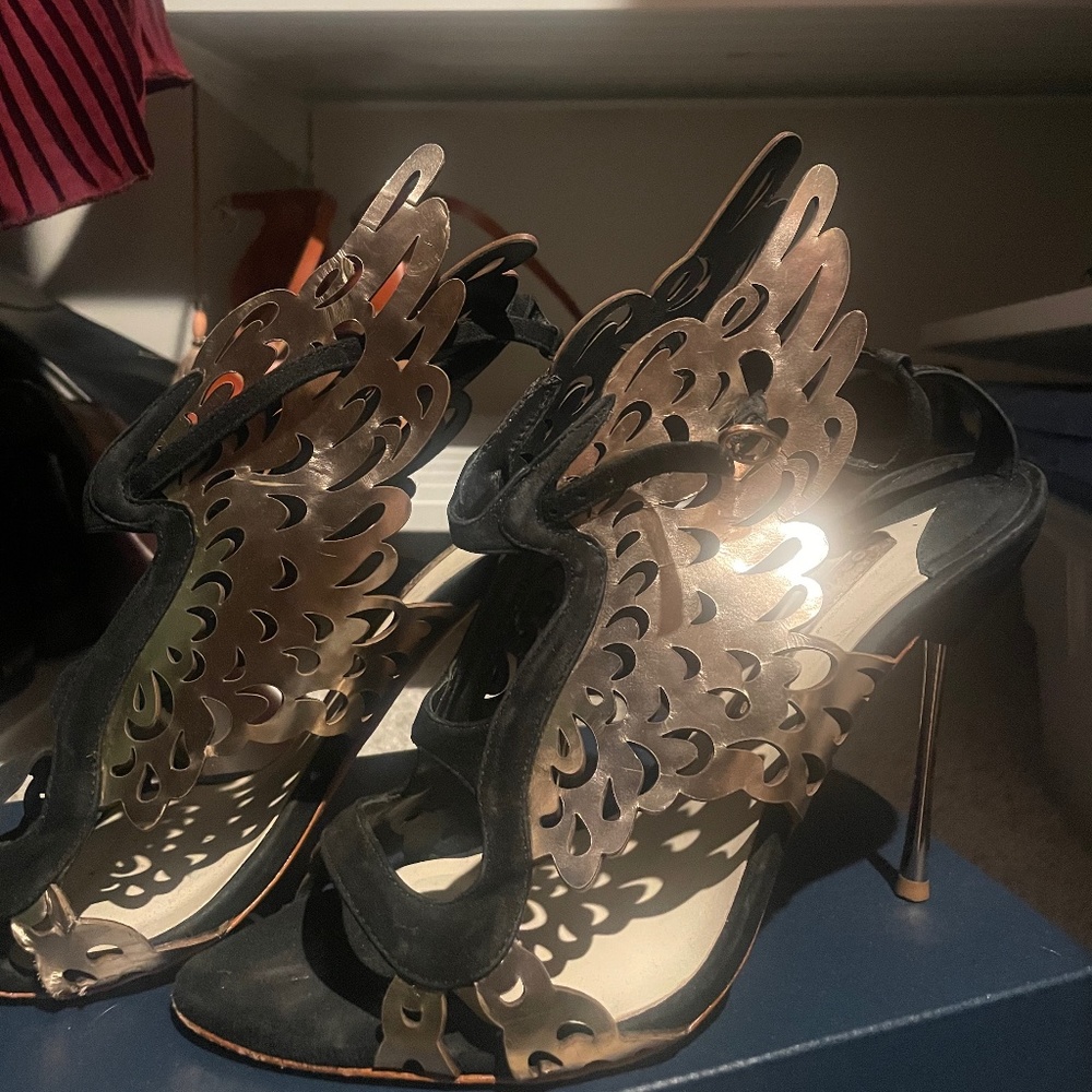 Sophia Webster Black/Rose Gold Sandals-Parisa